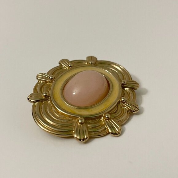 Vintage Cabochon Enamel Brooch Pin Unmarked - Picture 11 of 11